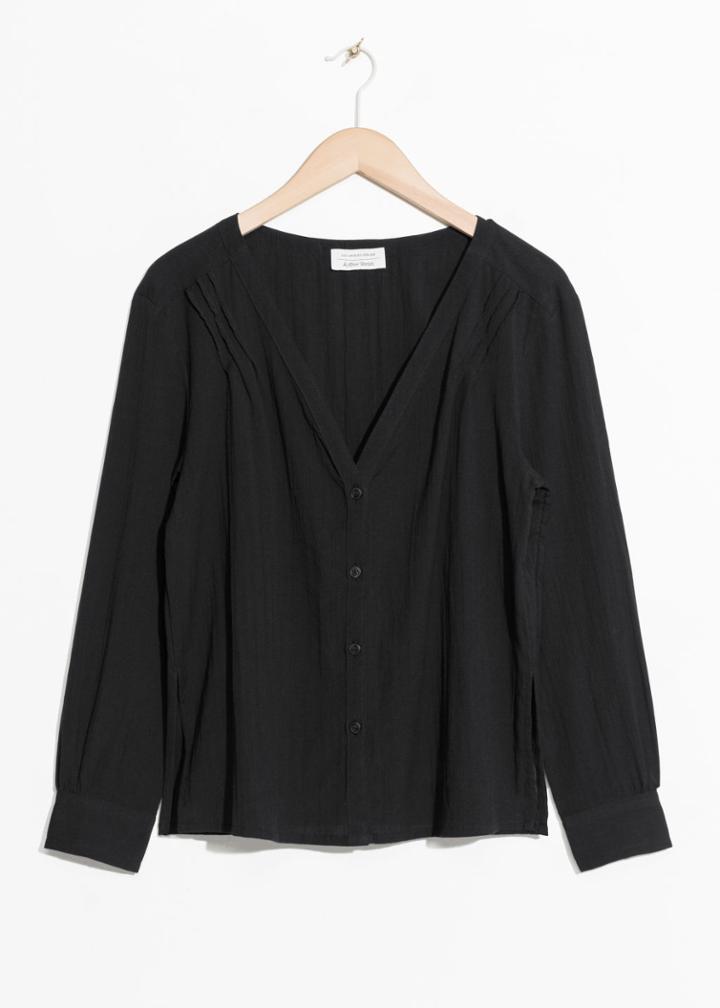Other Stories V-neck Blouse - Black