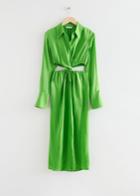 Other Stories Twisted Front Shirt Dress - Green