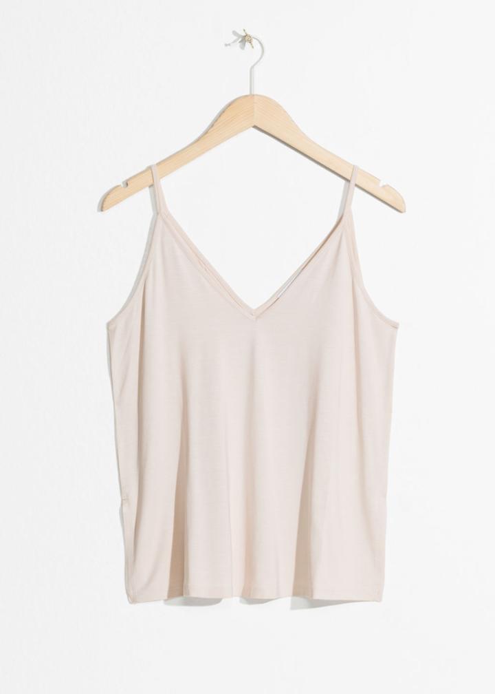 Other Stories V Cut Tank Top - Beige