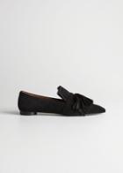 Other Stories Suede Tassel Loafers - Black