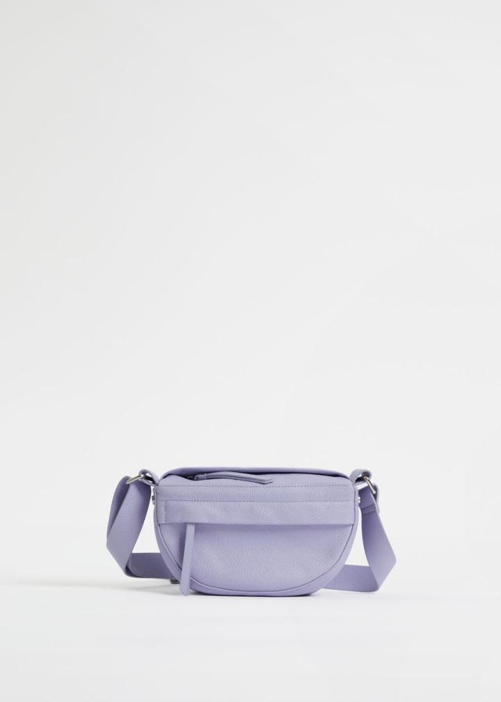 Other Stories Small Soft Leather Crossbody Bag - Purple