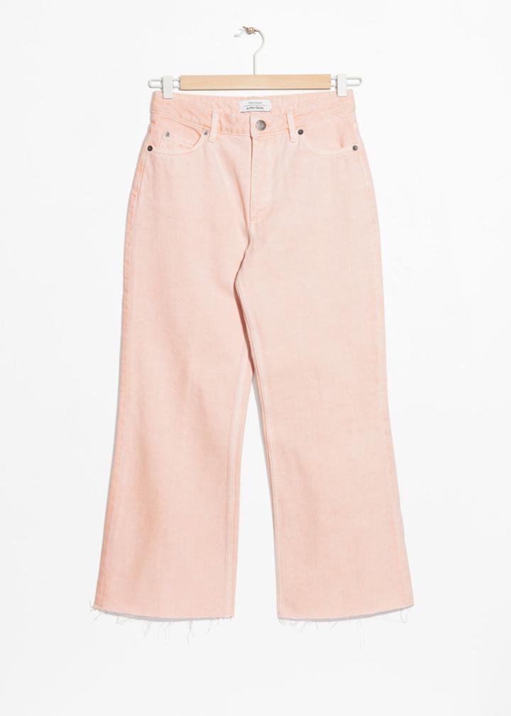 Other Stories Cropped Flare Jeans - Pink