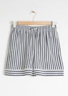 Other Stories Striped Elasticated Shorts - Blue