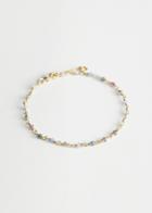 Other Stories Coloured Stone Charm Chain Bracelet - Purple