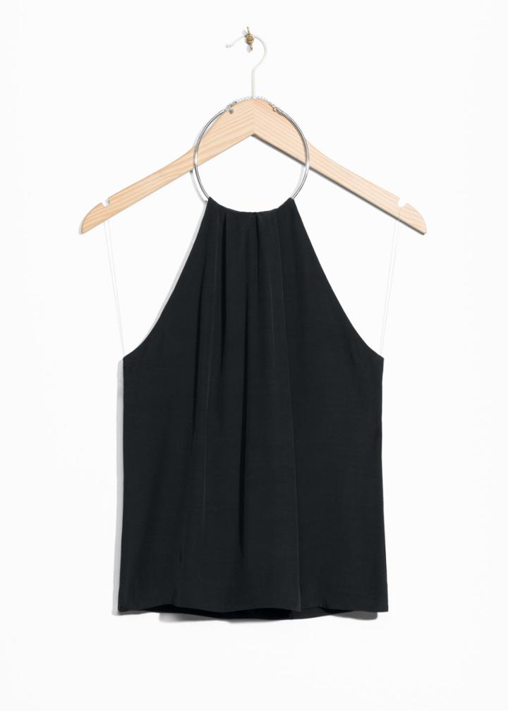 Other Stories Neck Bangle Top - Black