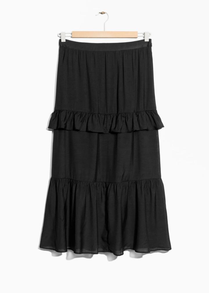 Other Stories Frill Skirt - Black