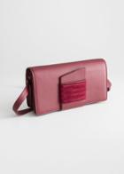 Other Stories Leather Pull Through Crossbody - Red