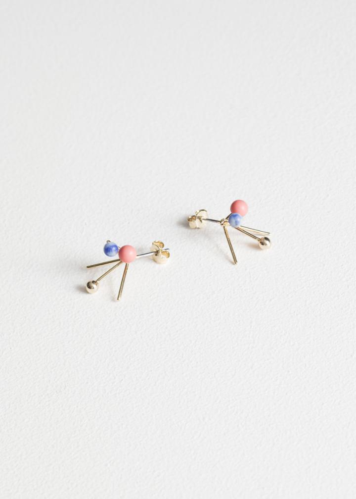 Other Stories Bead Charm Studs - Gold