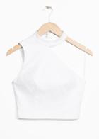 Other Stories Asymmetric Crop Top - White