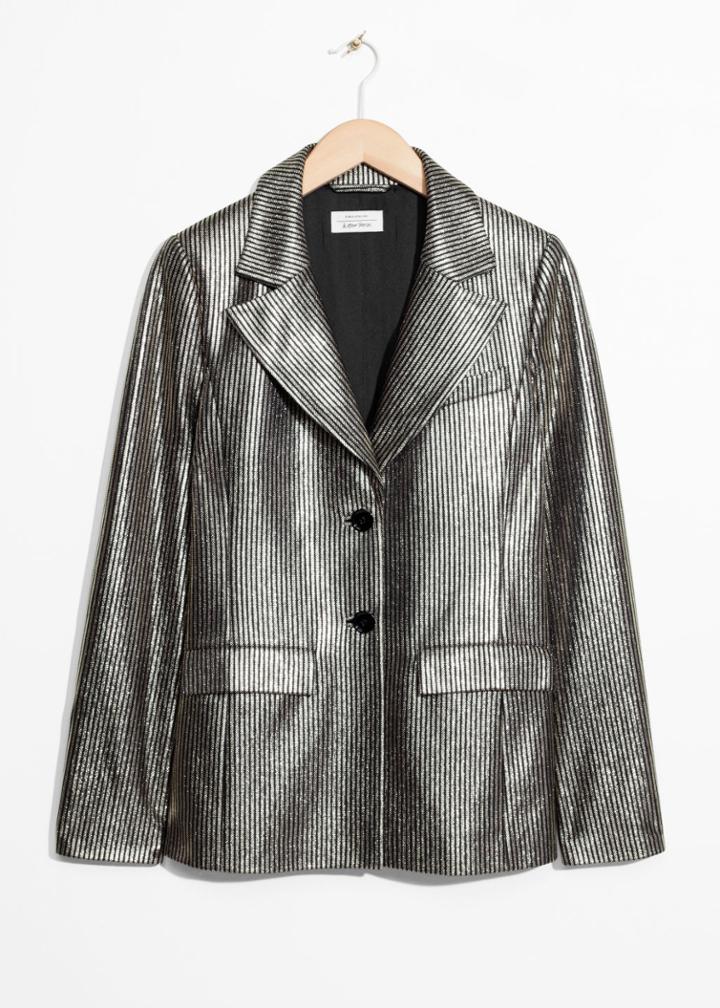 Other Stories Metallic Blazer - Black