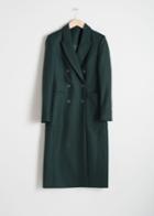 Other Stories Wool Blend Double Breasted Coat - Green