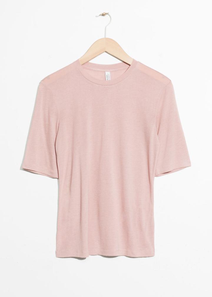 Other Stories Wool Blend Tee - Pink