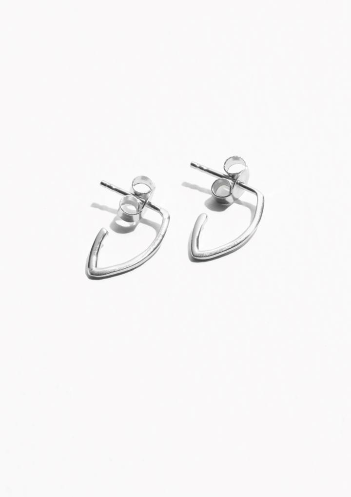 Other Stories Sterling Silver Leafy Hoop Earrings