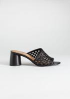 Other Stories Woven Leather Heeled Sandals - Black