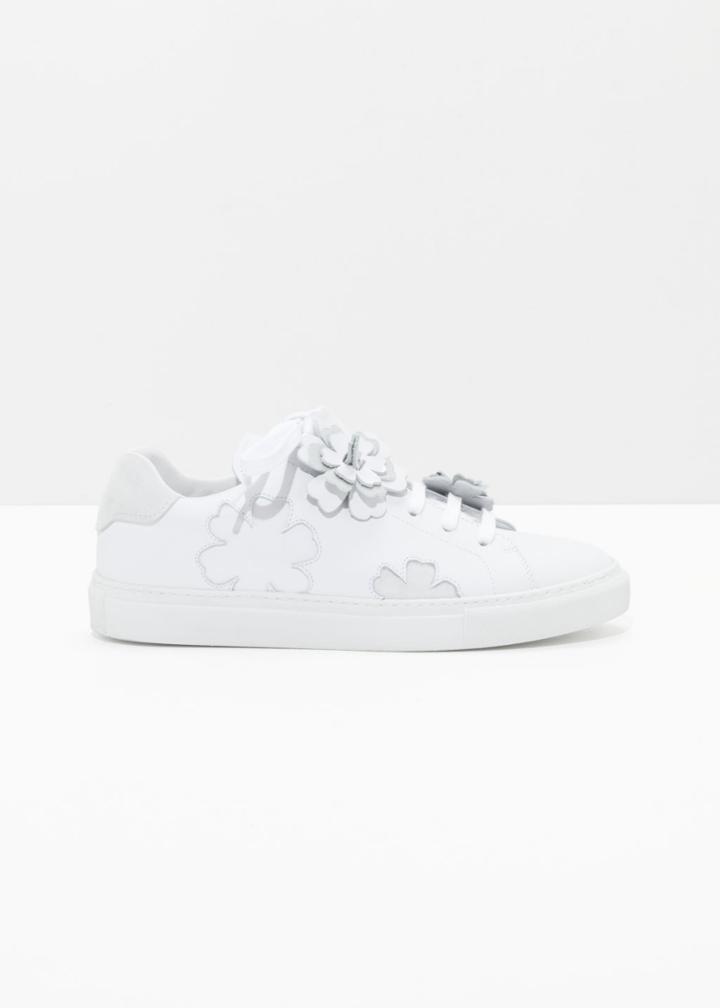 Other Stories Flower Sneakers - White