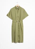 Other Stories Belted Utilitarian Dress - Green