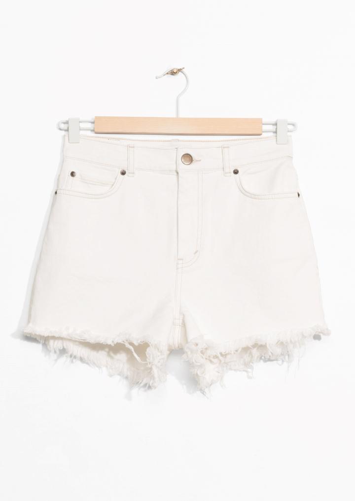 Other Stories Frayed Denim Shorts