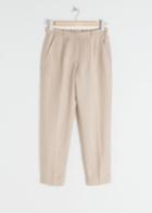 Other Stories Tapered Cotton Trousers - Beige