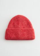 Other Stories Ribbed Mohair Blend Beanie - Red