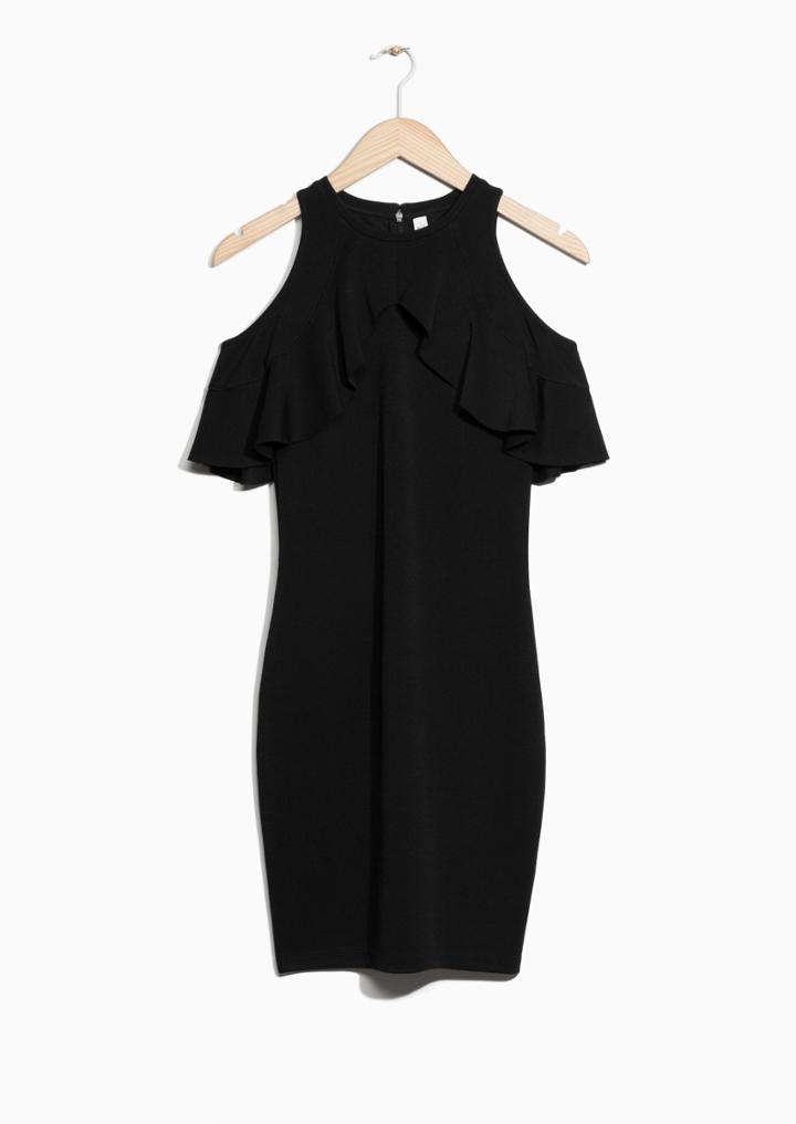 Other Stories Cold Shoulder Frills Dress