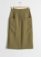 Other Stories High Waisted Workwear Skirt - Beige