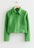 Other Stories Buttoned Tweed Jacket - Green