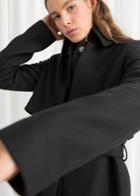 Other Stories Belted Wool Blend Trenchcoat - Black