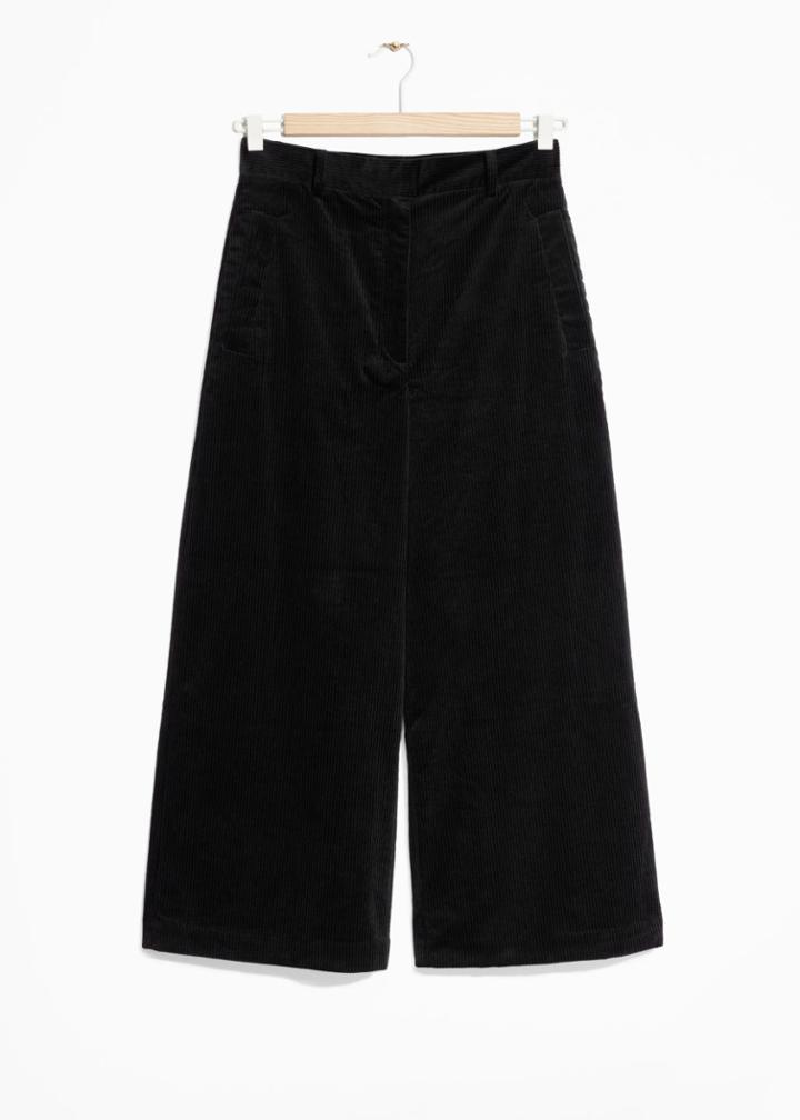 Other Stories Corduroy Culottes - Black