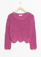Other Stories Scallop Sweater - Pink