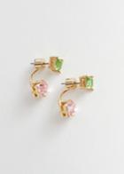 Other Stories Square Stone Stud Earrings - Green