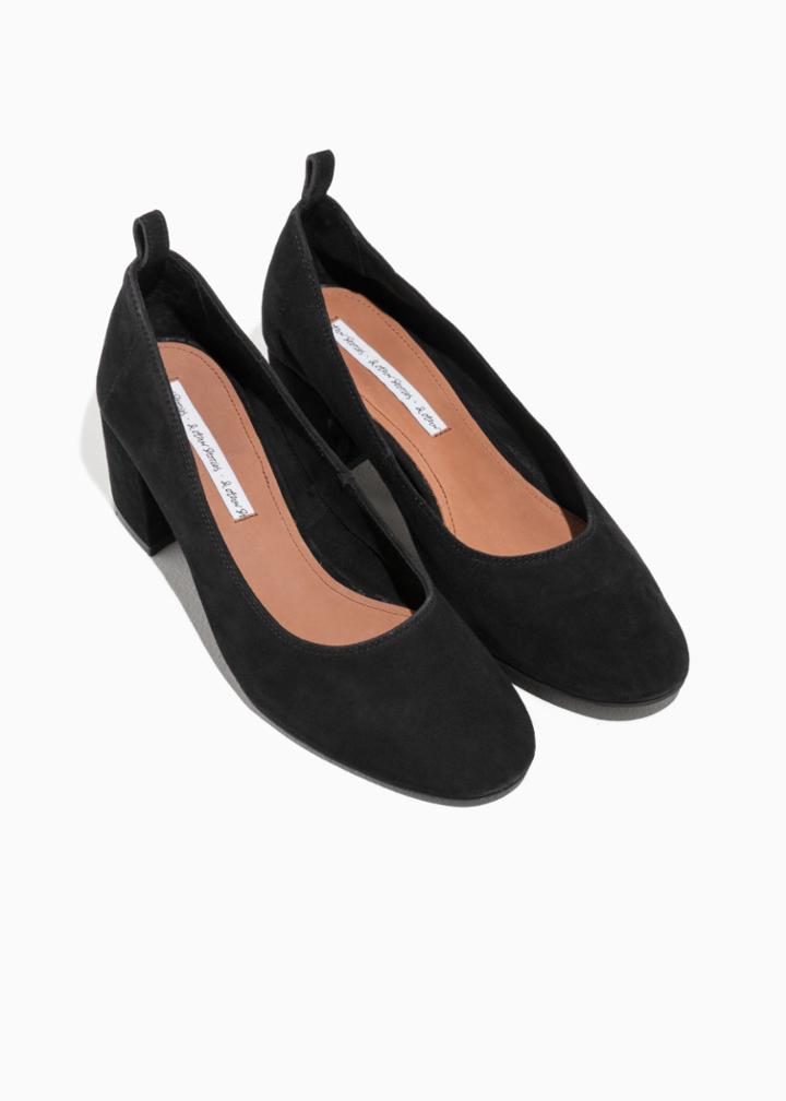 Other Stories Suede Ballet Pump - Black