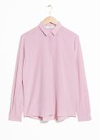 Other Stories Straight Fit Silk Shirt - Pink