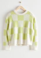 Other Stories Oversized Check Knit Sweater - Yellow