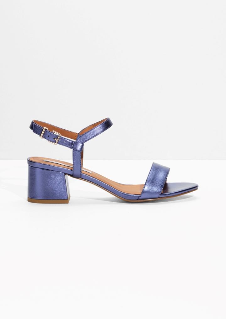 Other Stories Satin Mid Heel Sandals