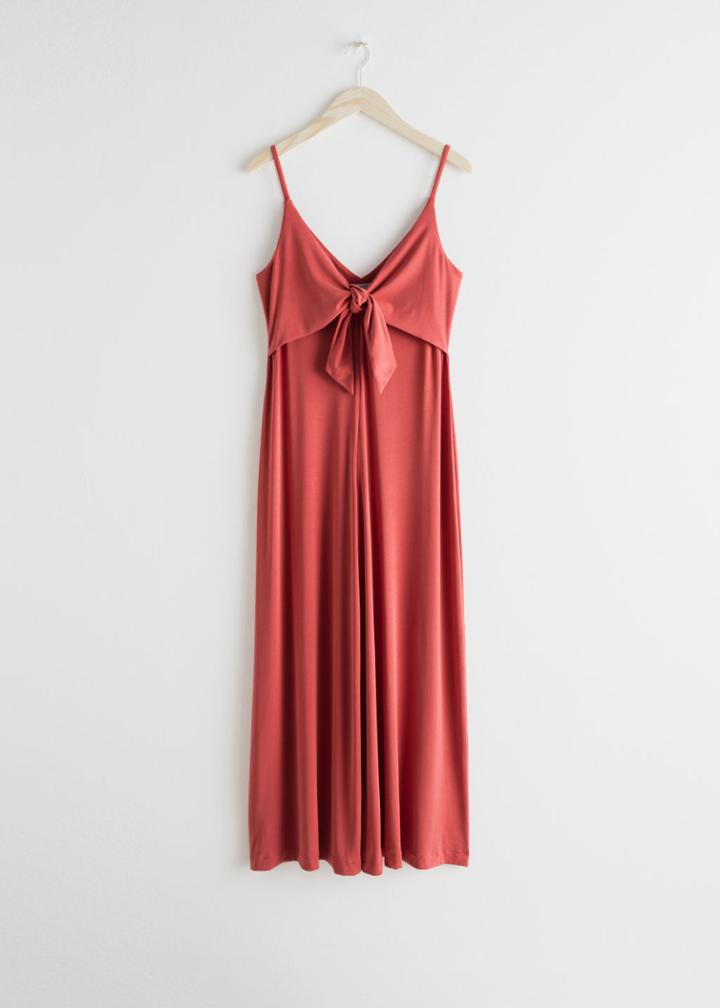 Other Stories Tie Up Flared Jumpsuit - Red
