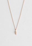 Other Stories Leaf Pendant Necklace - Gold