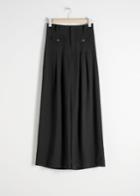 Other Stories High Waisted Wide Leg Trousers - Black