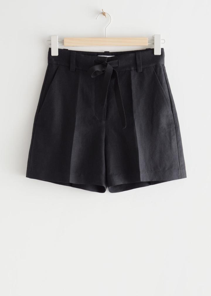 Other Stories Satin Shorts - Black