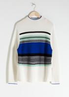 Other Stories Oversized Striped Wool Blend Sweater - White