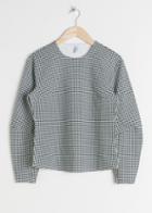 Other Stories Cotton Blend Houndstooth Top - Green