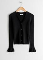 Other Stories Ruffle Knit Cardigan - Black