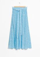 Other Stories Slit Crepe Skirt - Turquoise