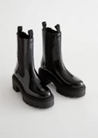 Other Stories Chunky Platform Chelsea Leather Boots - Black