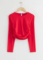 Other Stories Ruched Top - Red