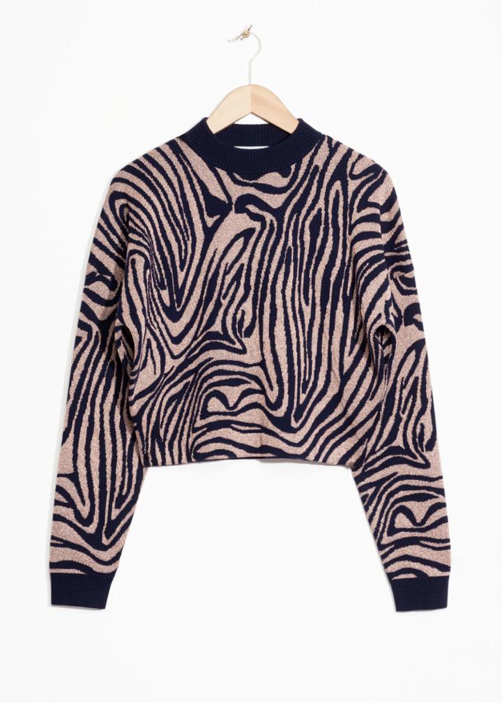 Other Stories Jacquard Zebra Sweater - Blue