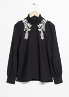 Other Stories Floral Embroidered Blouse - Black