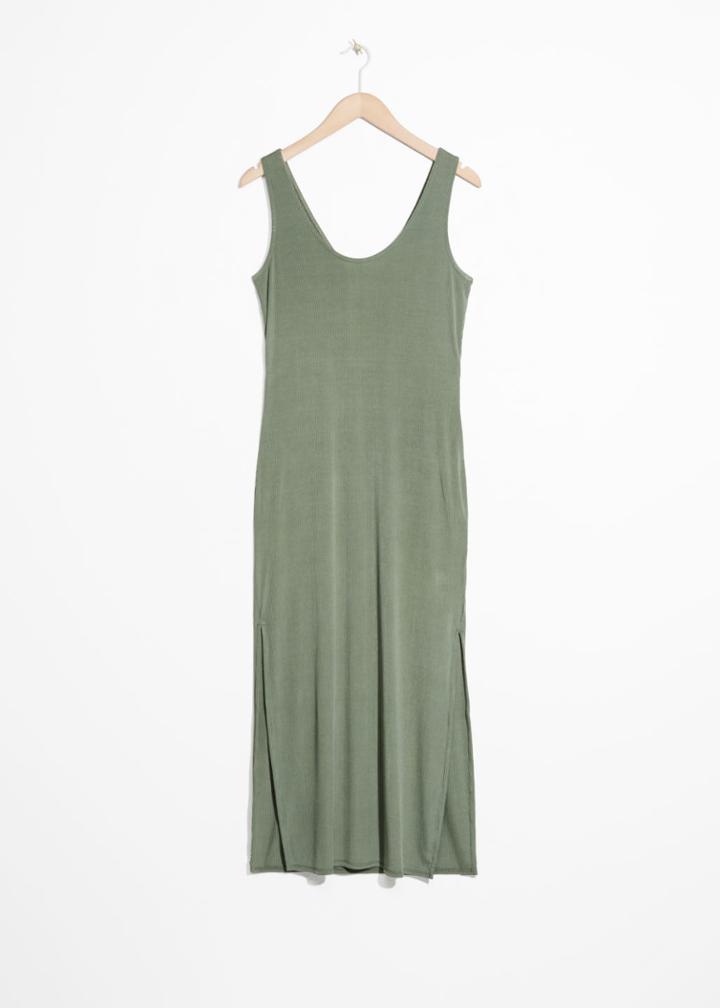 Other Stories Scoop Neck Midi Dress - Green