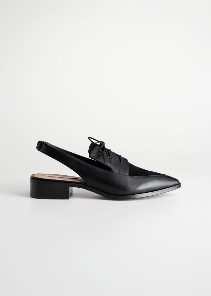 Other Stories Pointed Slingback Oxfords - Black