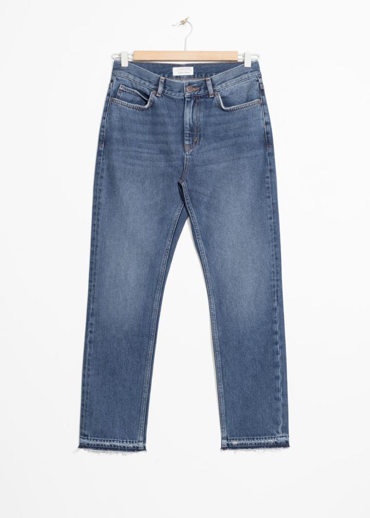 Other Stories Raw Edge Slim Jeans - Blue
