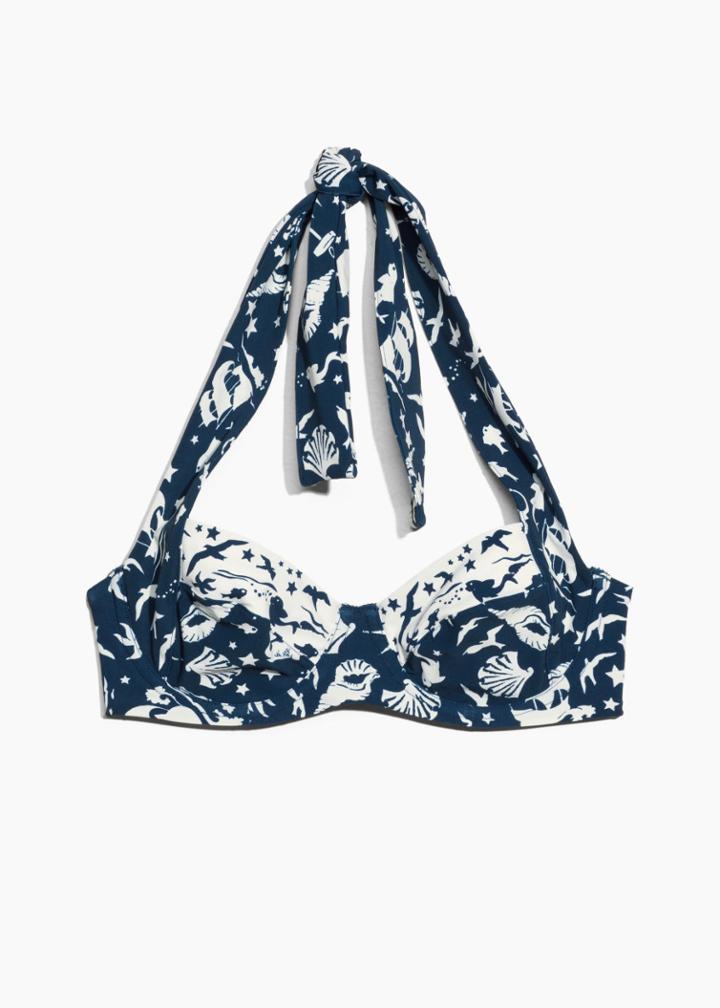 Other Stories Halterneck Wire Bikini - Blue